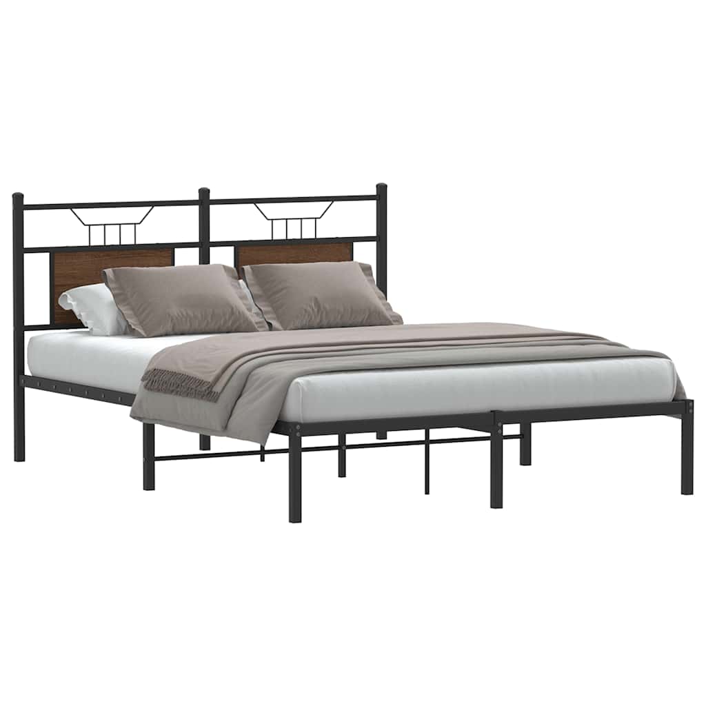 Estrutura cama s/ colchão derivados madeira carvalho castanho