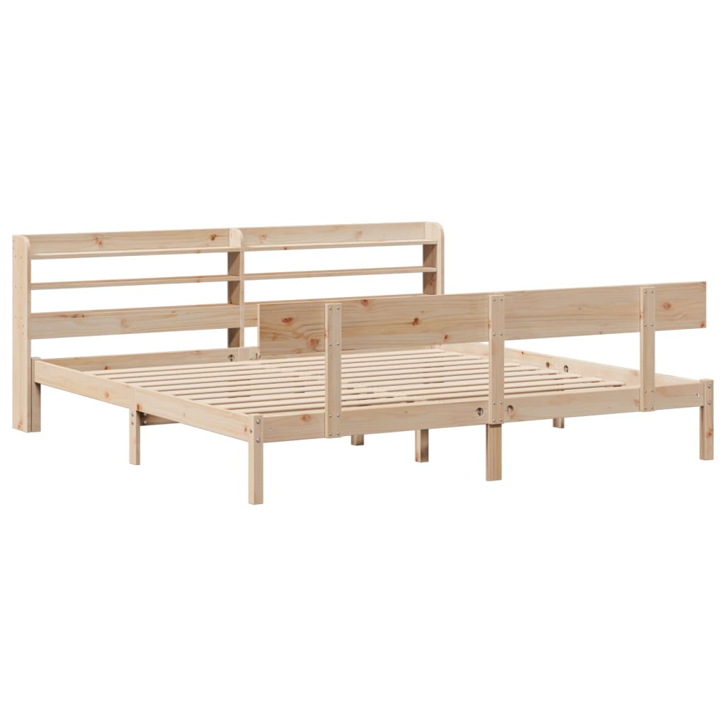 Cama sem colchão 200x200 cm madeira de pinho maciça