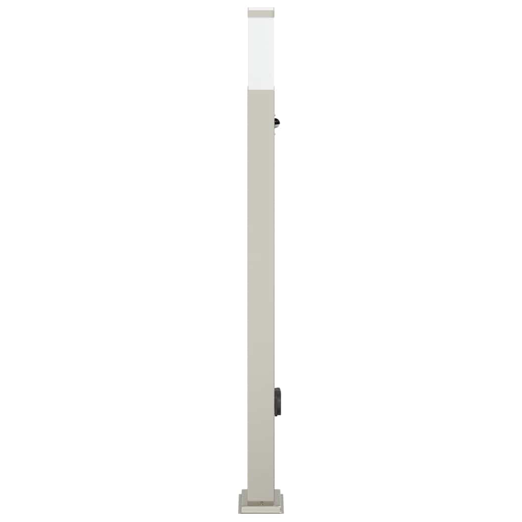 Luminária de poste com sensor e tomada, 110 cm, aço inoxidável, IP44