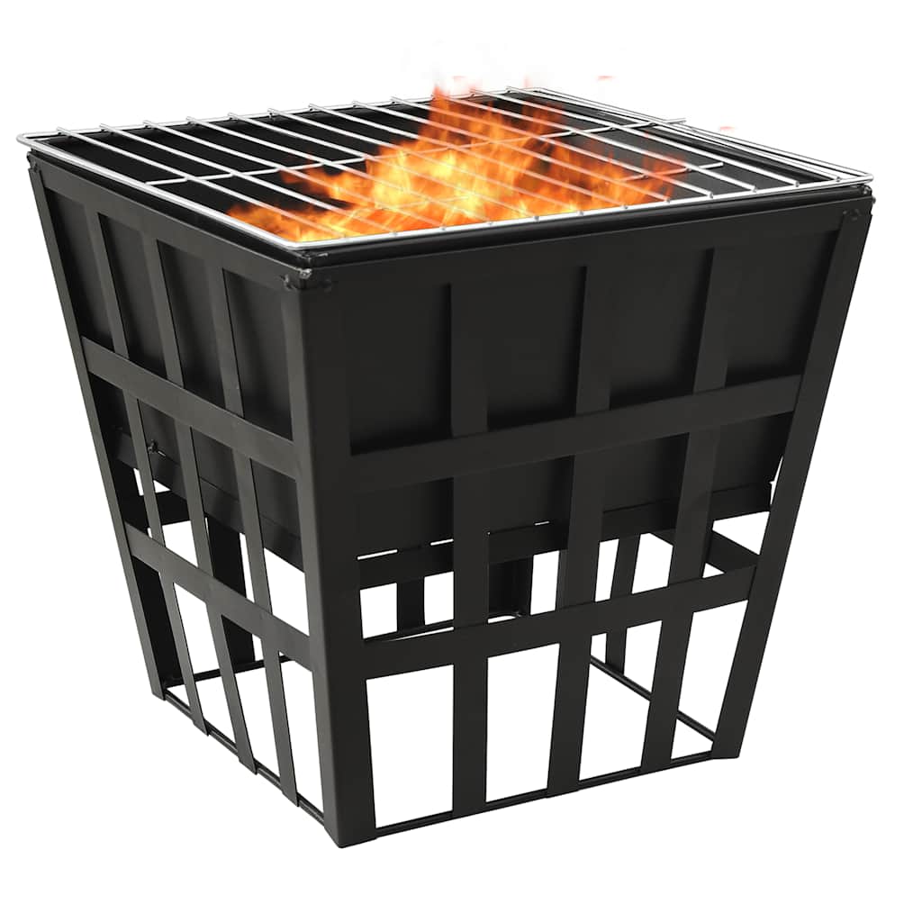 Braseira e barbecue 2-em-1 34x34x48 cm aço