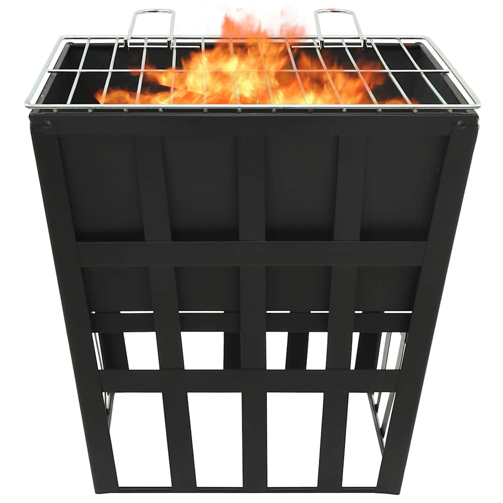 Braseira e barbecue 2-em-1 34x34x48 cm aço