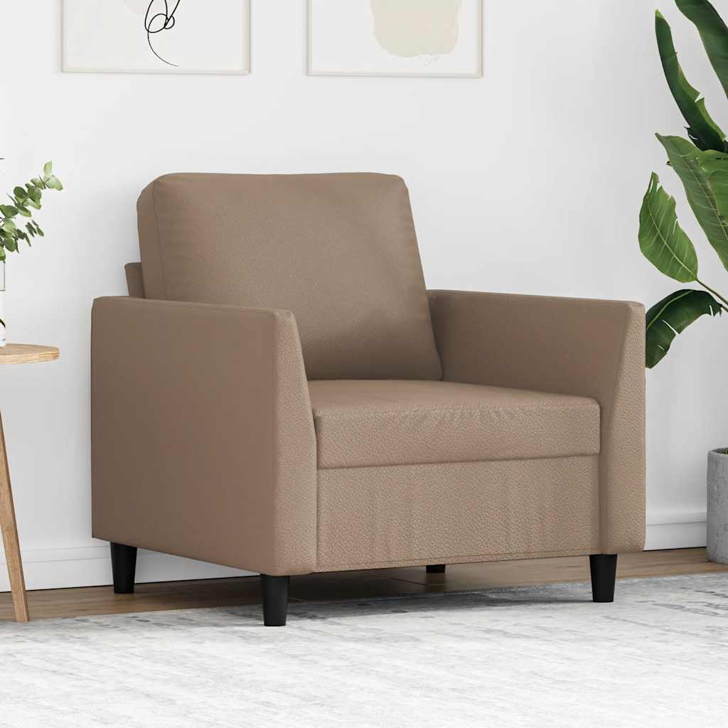 Poltrona 60 cm couro artificial cappuccino
