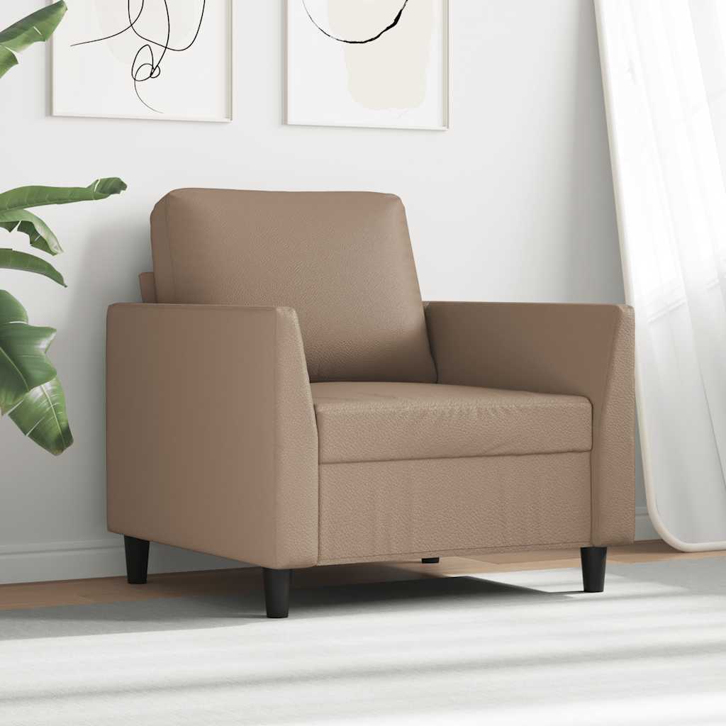 Poltrona 60 cm couro artificial cappuccino