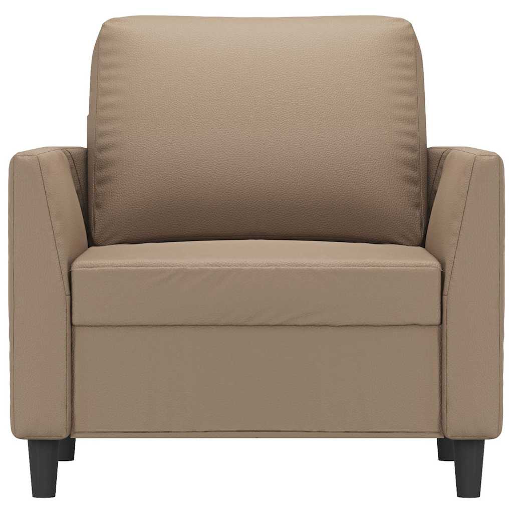 Poltrona 60 cm couro artificial cappuccino