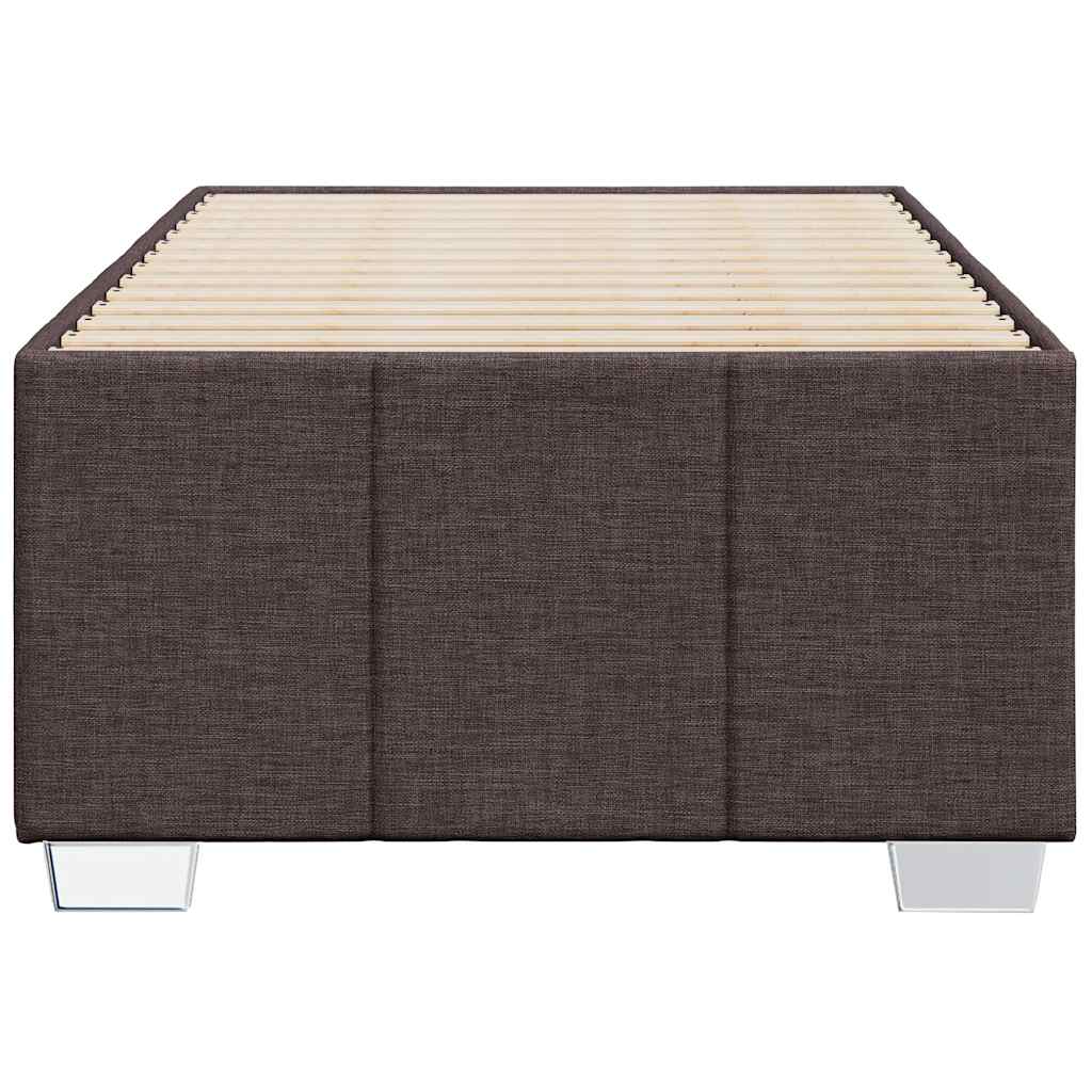 Estrutura de cama sem colchão 90x200 cm tecido castanho-escuro