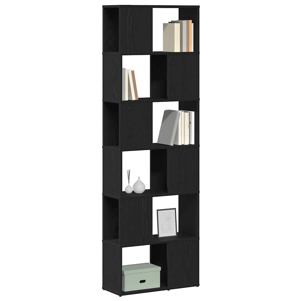 Divisória de ambientes/estante para livros em carvalho preto 60x24x186 cm