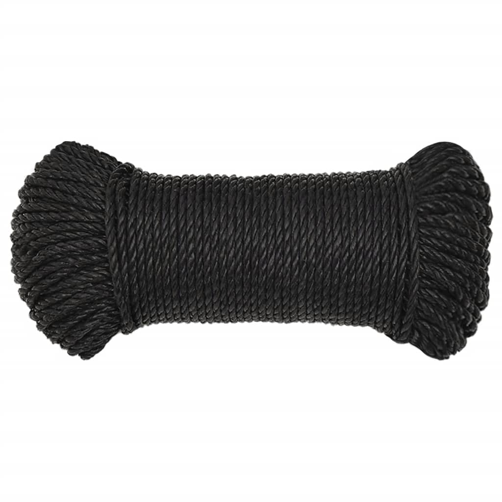 Corda de trabalho 6 mm 500 m poliéster preto