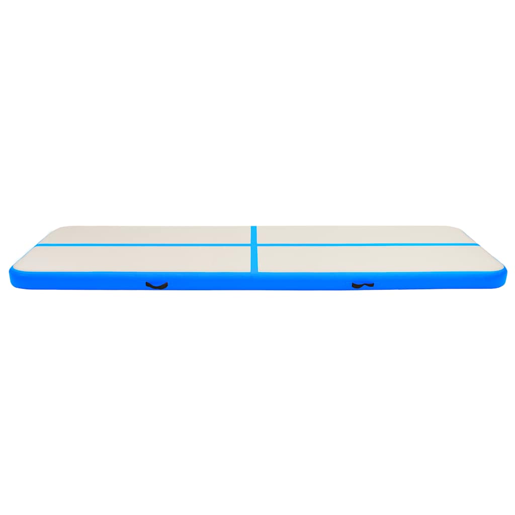 Colchão de ginástica insuflável c/ bomba 700x100x15 cm PVC azul