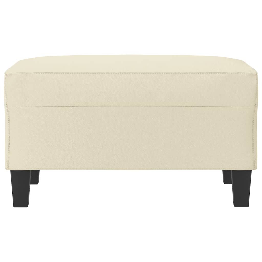 Apoio de pés 70x55x41 cm couro artificial cor creme