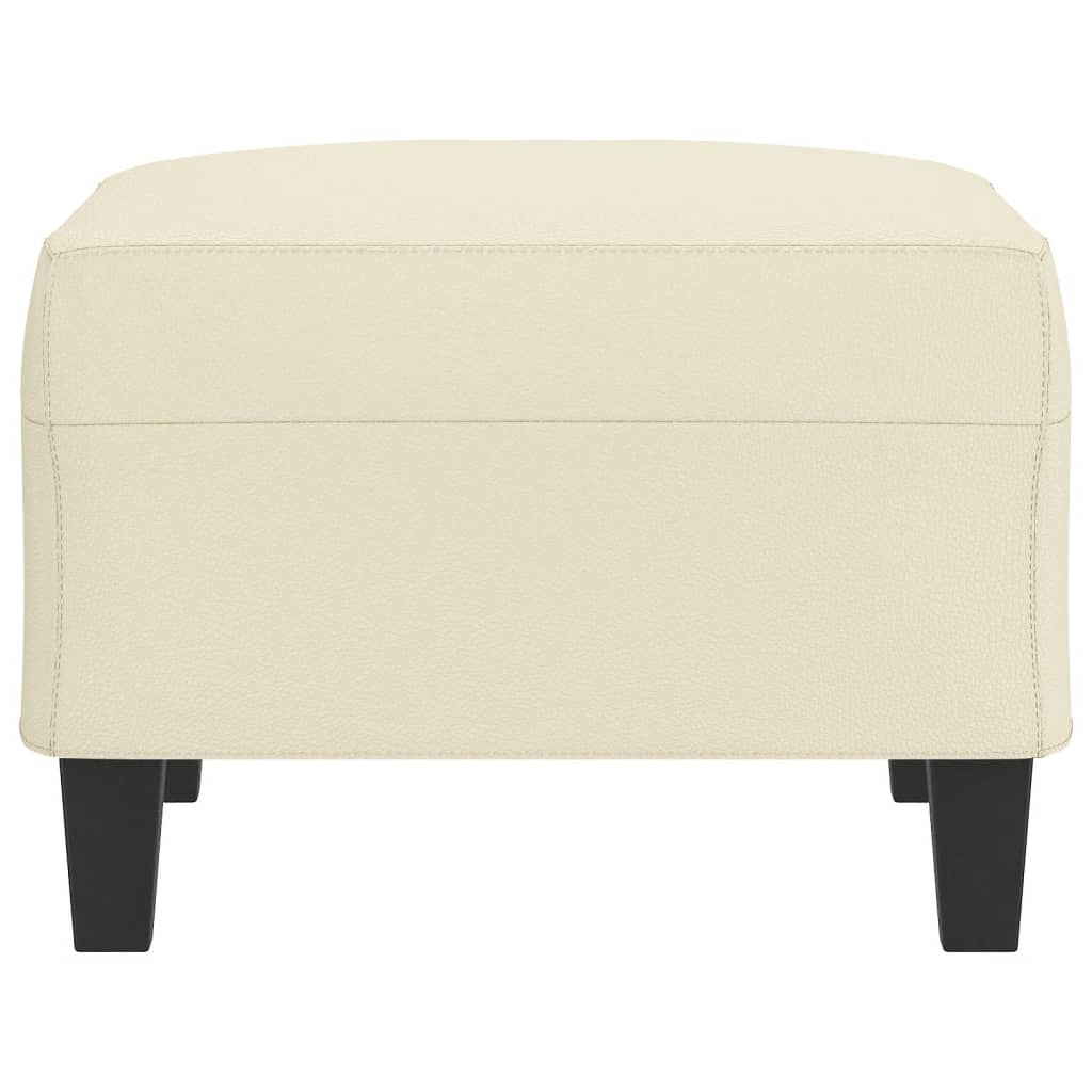 Apoio de pés 70x55x41 cm couro artificial cor creme