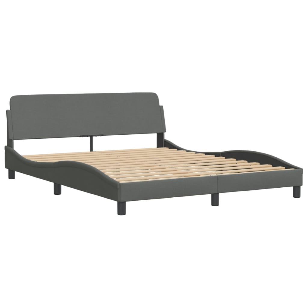 Cama com colchão hvar 160x200 cm tecido cinzento-escuro