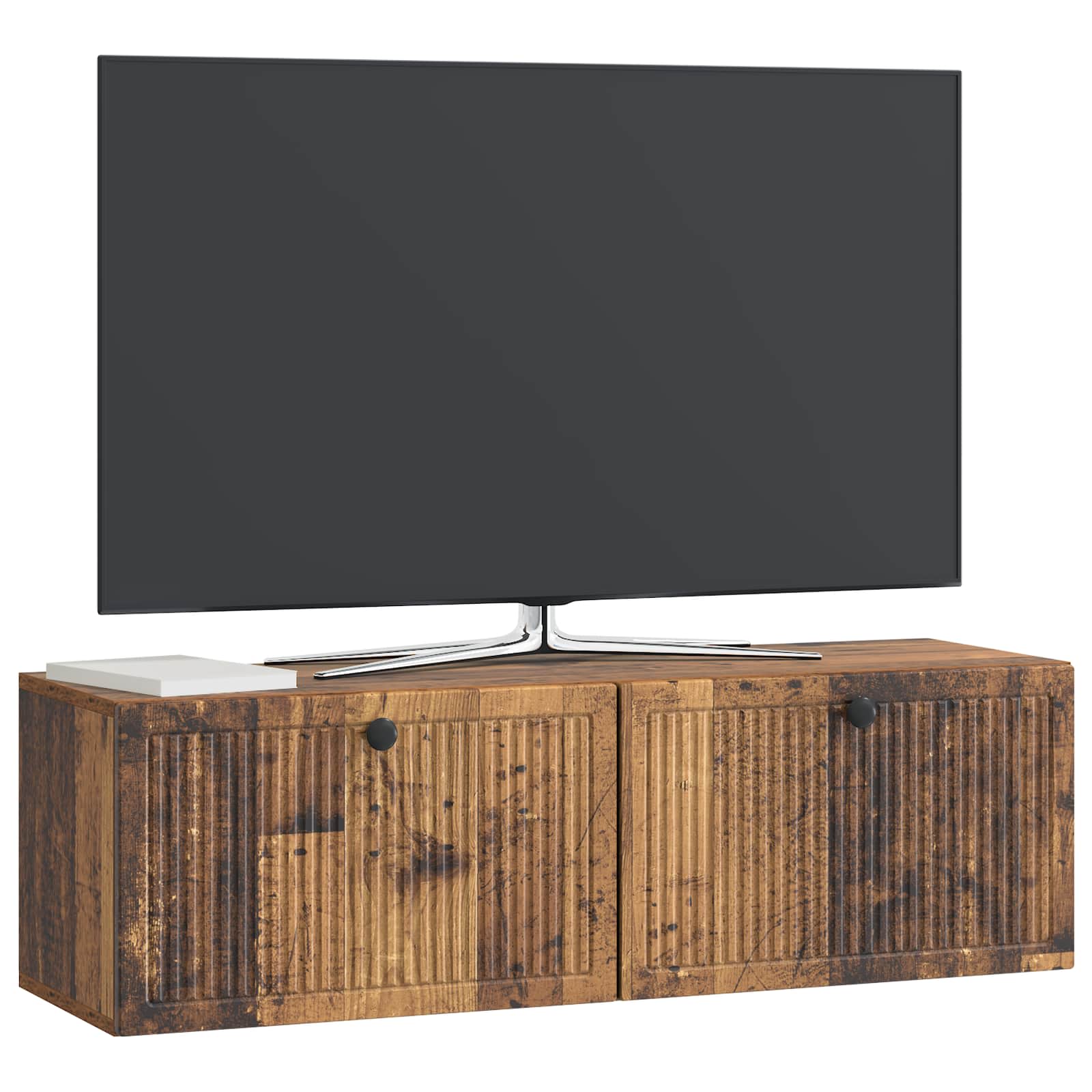 Gabinete de TV de parede madeira antiga 98 x 31 x 30 cm