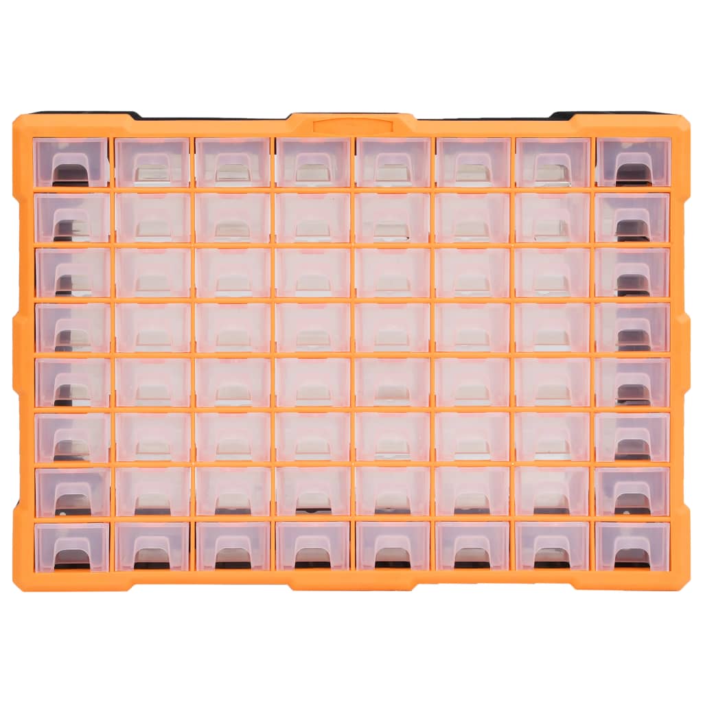 Caixa organizadora com 64 gavetas 52x16x37,5 cm