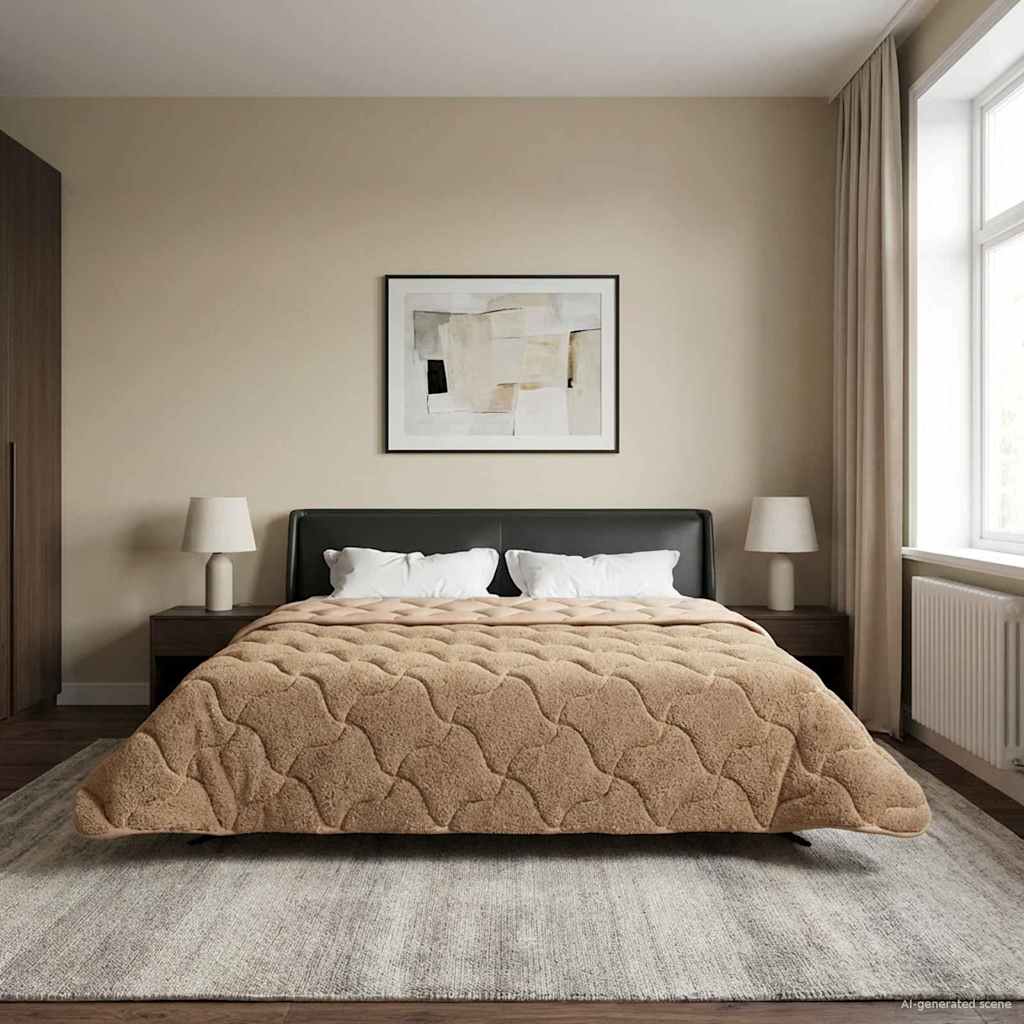 Edredom de inverno colchonete cinzento-acastanhado 200 x 240 cm