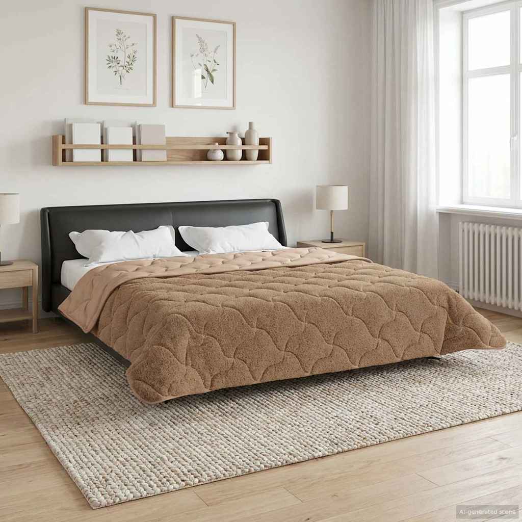 Edredom de inverno colchonete cinzento-acastanhado 200 x 240 cm