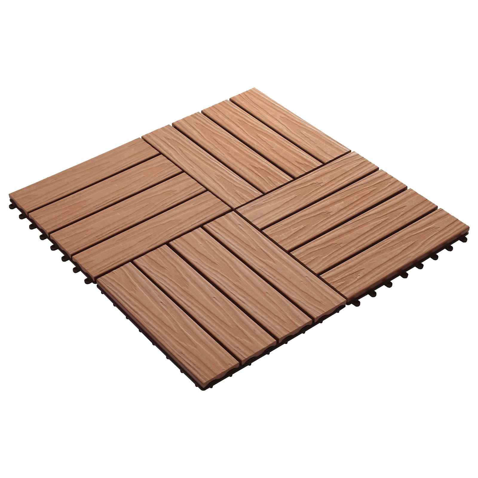 Telha de deck design 3d 11 unid. marrom claro 30 x 30 cm wpc