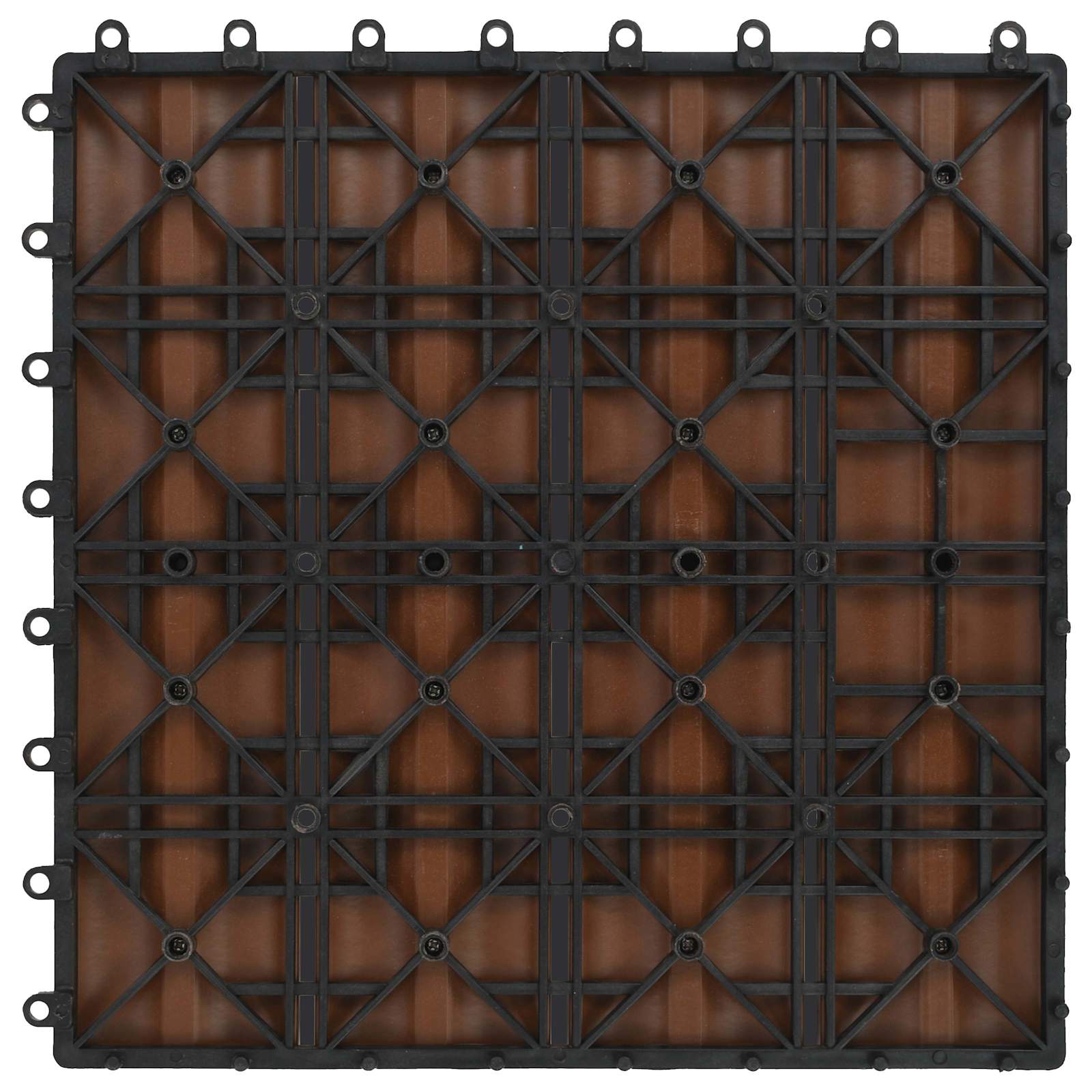 Telha de deck design 3d 11 unid. marrom claro 30 x 30 cm wpc