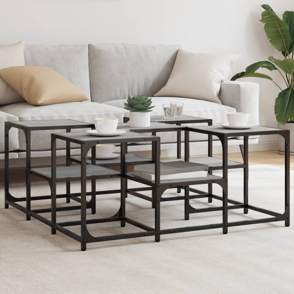 Mesa de centro 91x91x40 cm derivados de madeira cinzento sonoma