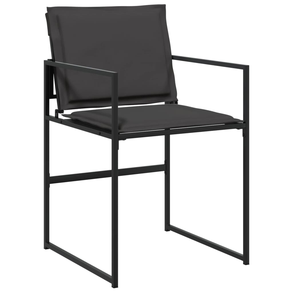 11 Pcs conj. de jantar p/ jardim c/ almofadões textilene preto