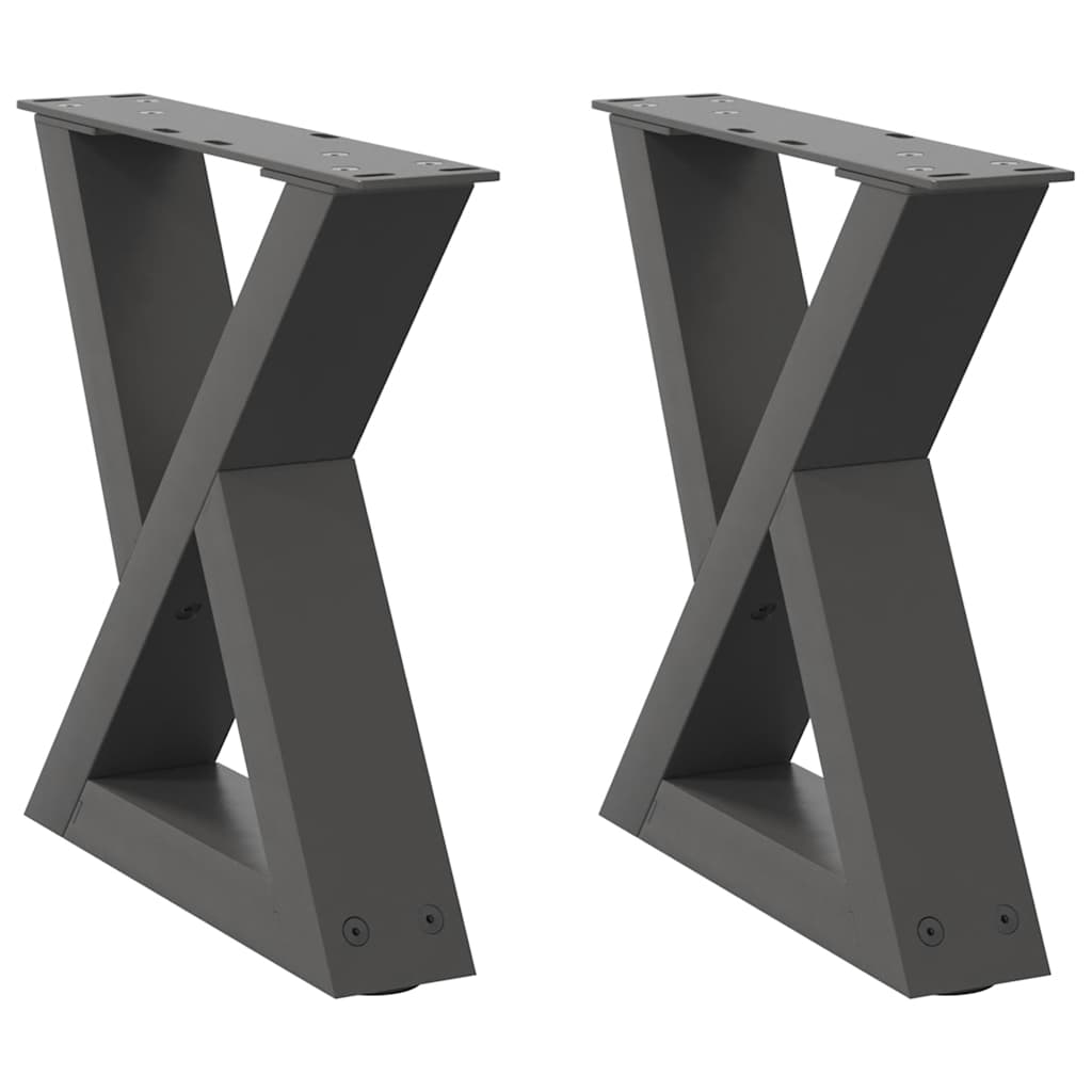 Pés para mesa de centro 2 peças antracite 40x(30-31,3) cm aço