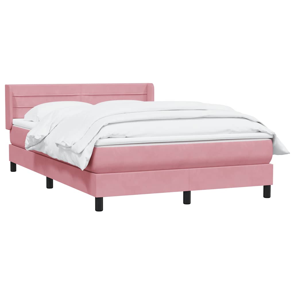 Cama com molas/colchão 140x220 cm veludo rosa