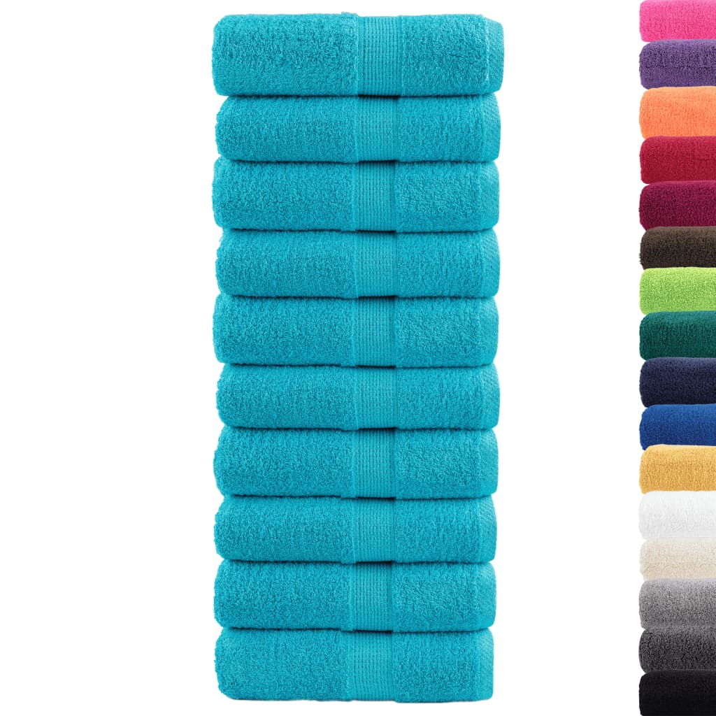 Toalhas de bidé premium solund 10pcs 30x50 cm 600 gsm turquesa
