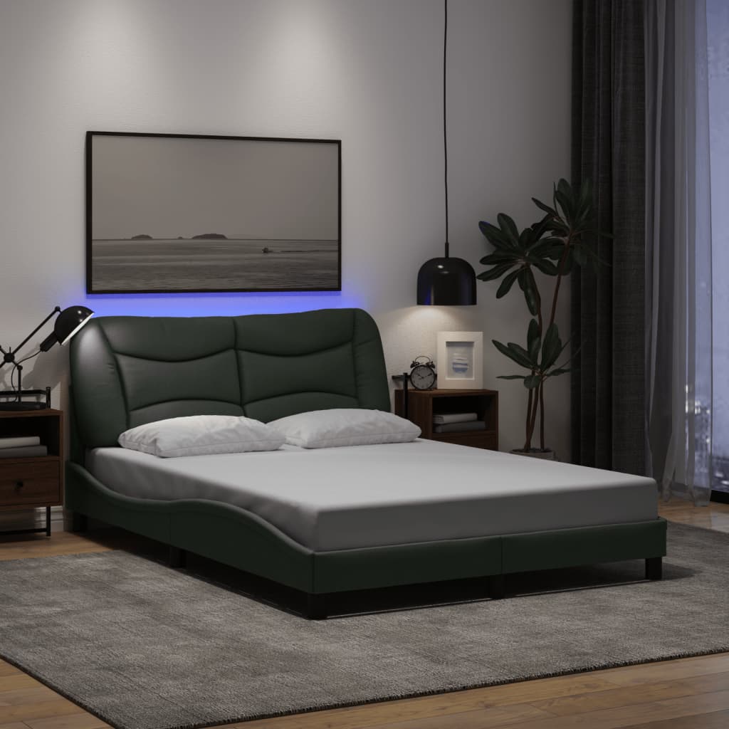 Estrutura de cama com LED sem colchão hvar 140x190 cm tecido