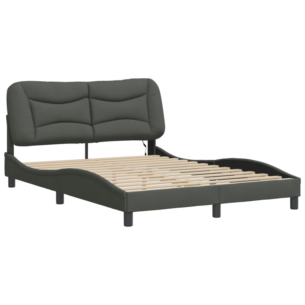 Estrutura de cama com LED sem colchão hvar 140x190 cm tecido