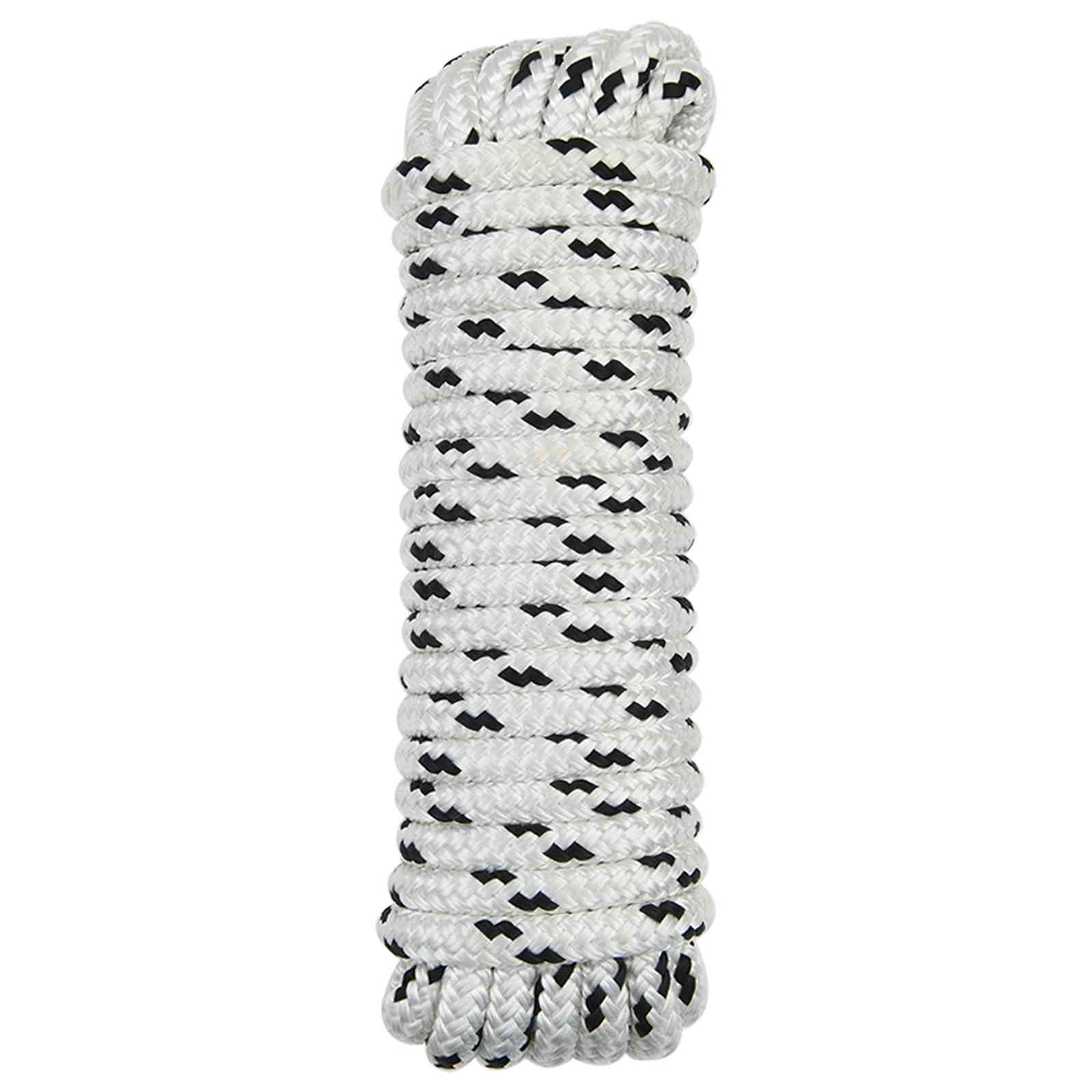 Corda de barco 14 mm 9 m branco e preto poliéster