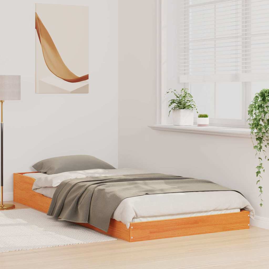 Estrutura da cama marrom cera 100 x 220 cm