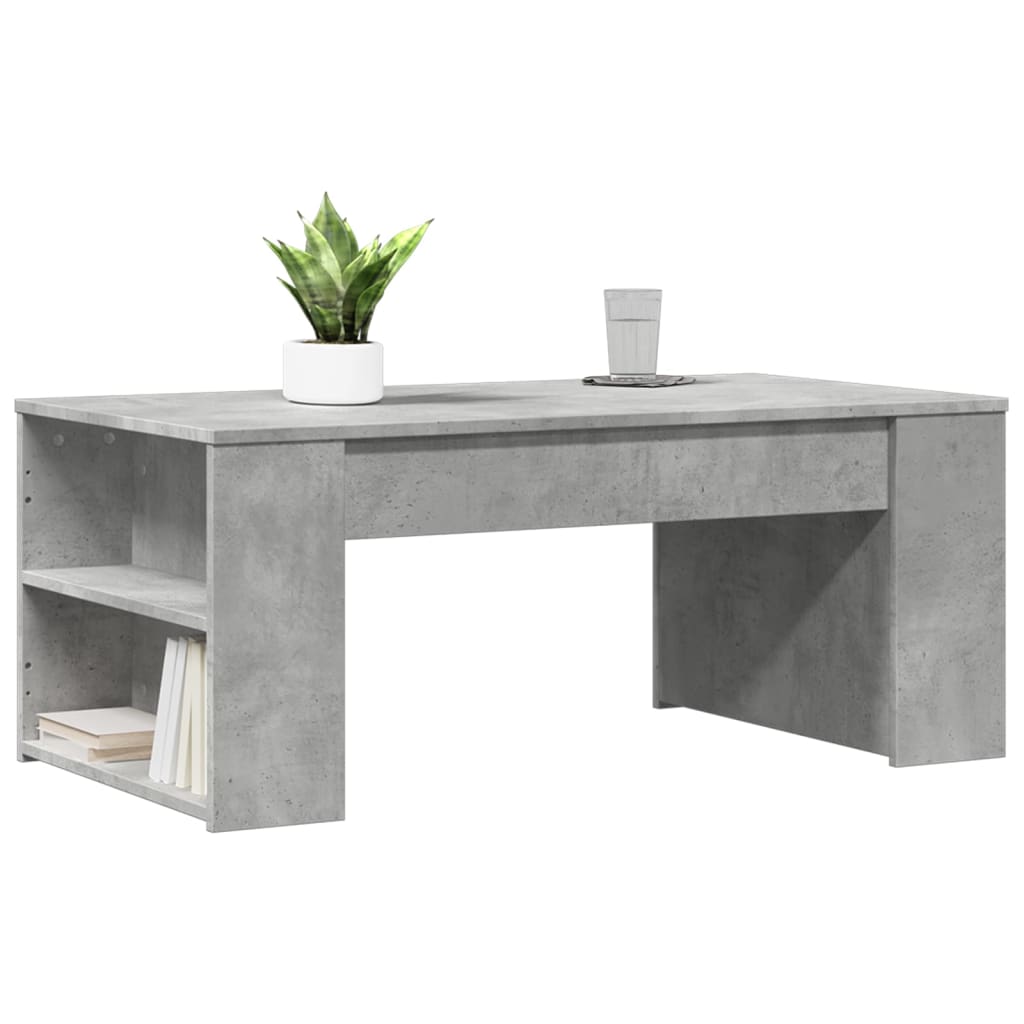 Mesa de centro 102x55x42 cm madeira processada cinza cimento