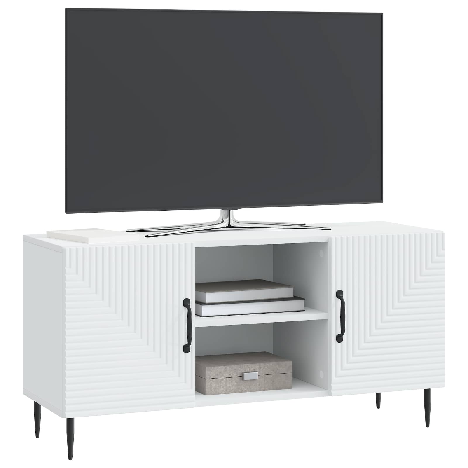 Gabinete para TV branco 102 x 34,5 x 50 cm derivados de madeira