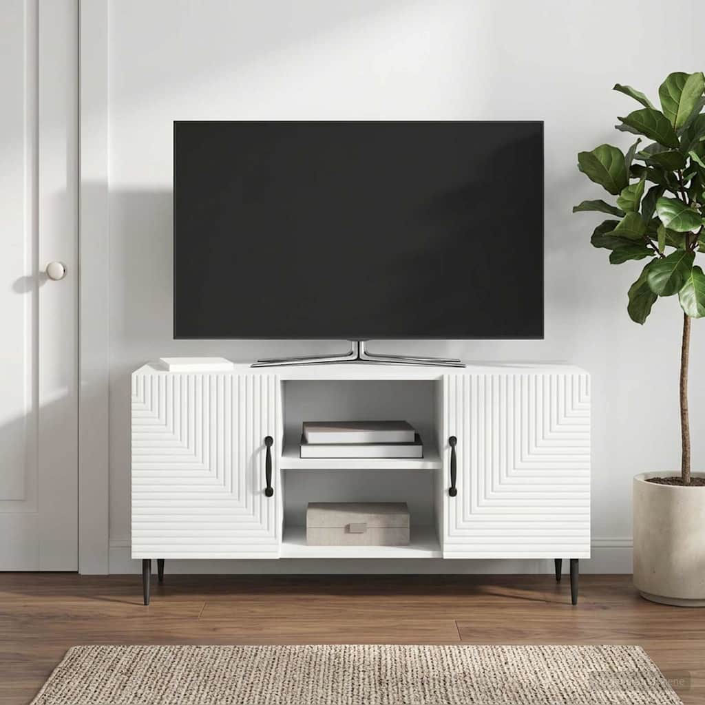 Gabinete para TV branco 102 x 34,5 x 50 cm derivados de madeira