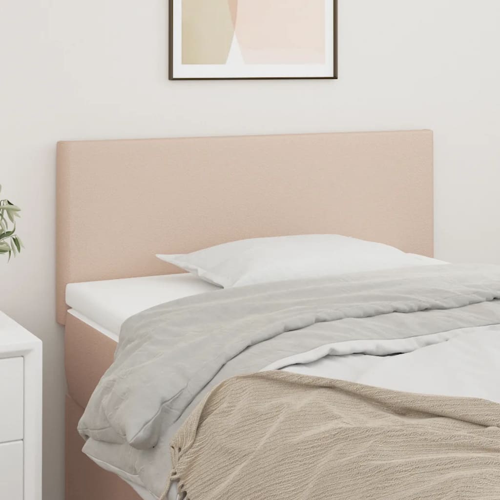 Cabeceira de cama couro artificial 80x5x78/88 cm cappuccino