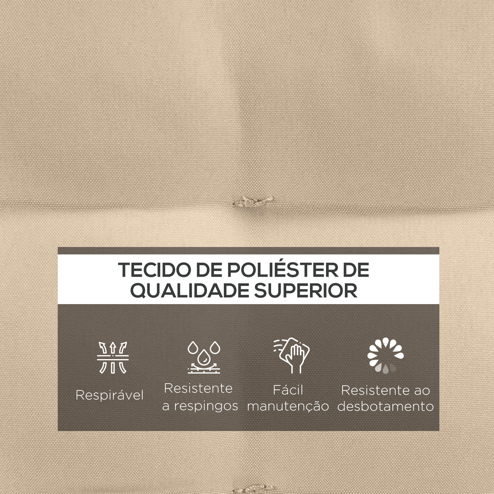 Conjunto de 6 almofadas para cadeiras de jantar 40x40 cm 6 peças almofadas para cadeiras de jardim acolchoadas com fitas caqui