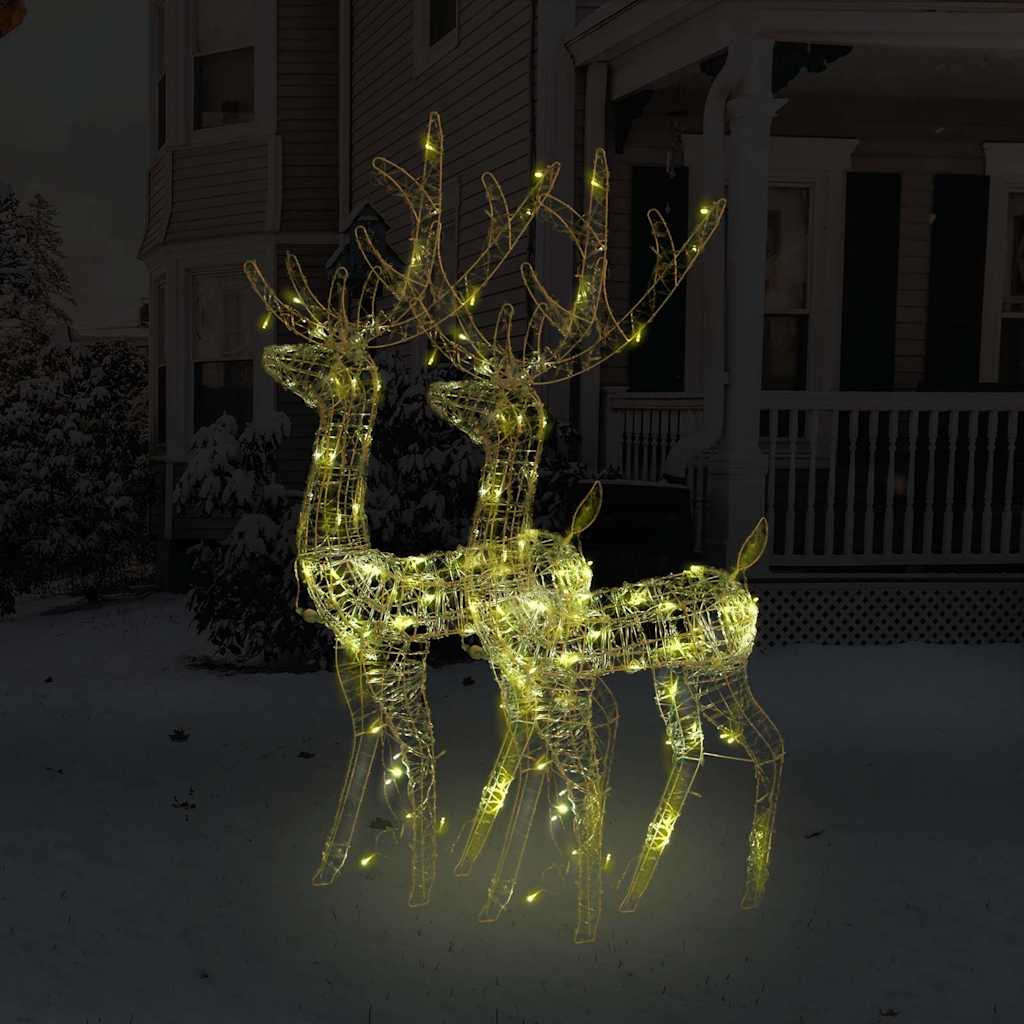 Renas decorativas de natal 2 pcs 128 cm acrílico branco quente