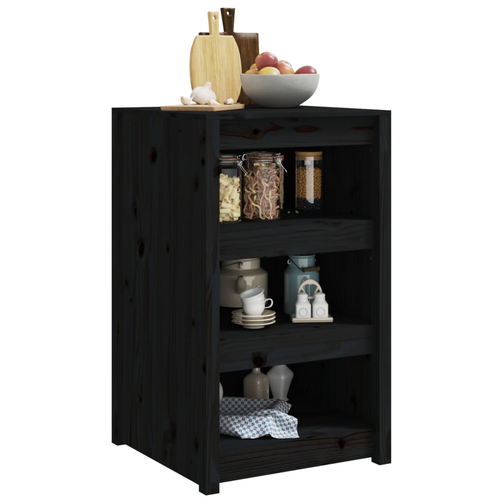 Armário de cozinha p/ exterior meppel 55x55x92 cm pinho maciço preto