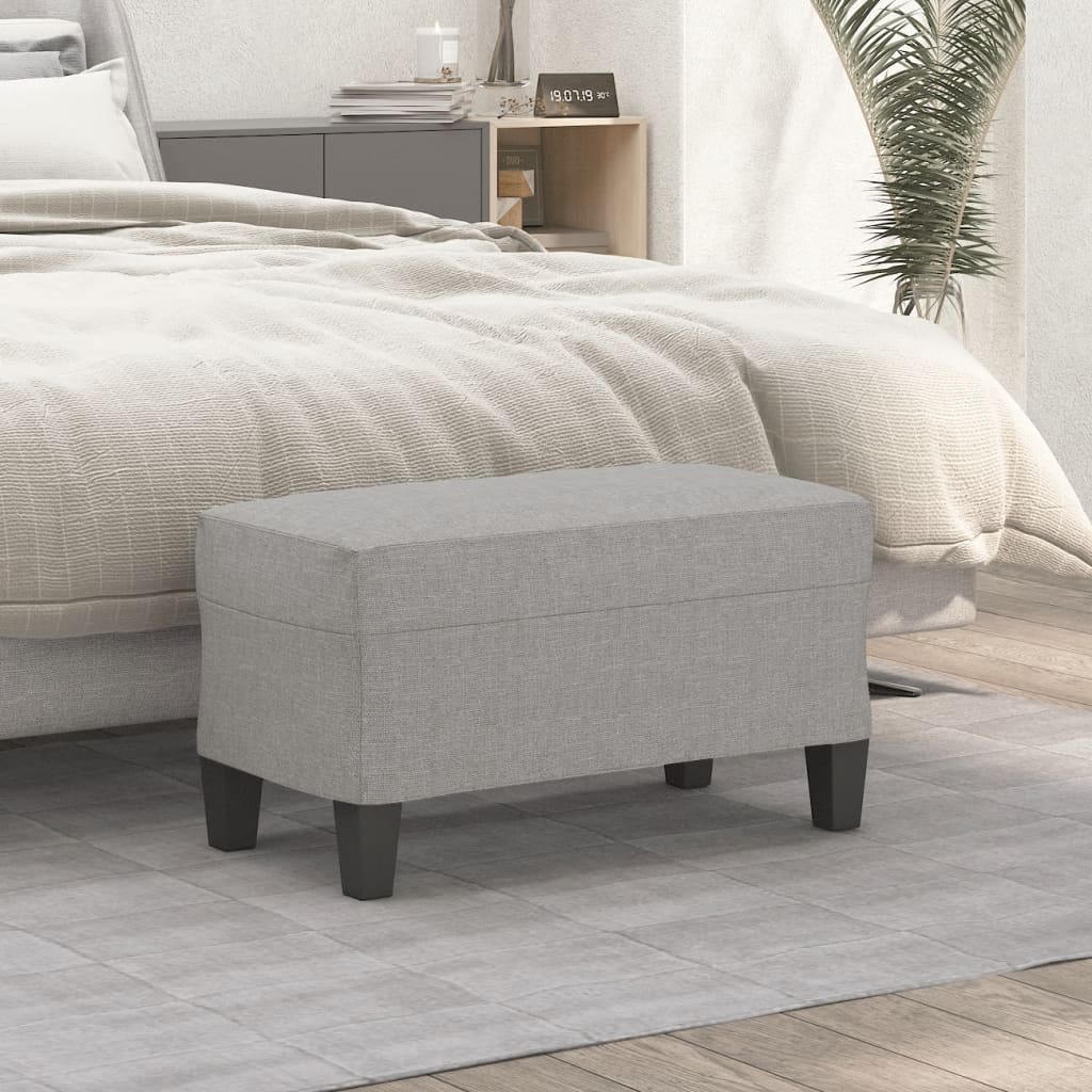 Banco 70x35x41 cm tecido cinzento-claro