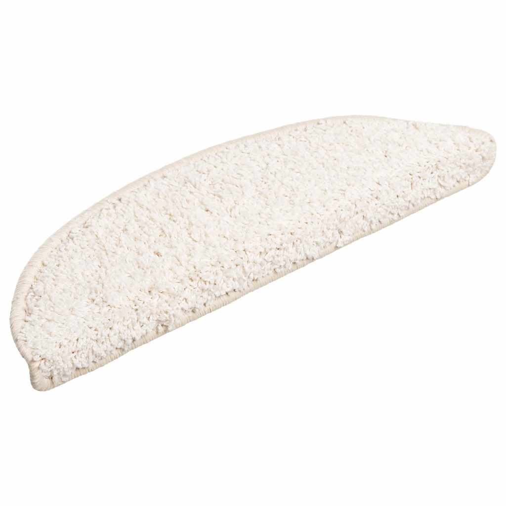 Tapetes de escada 15 peças 56x17x3 cm branco semicircular