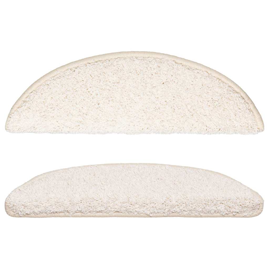 Tapetes de escada 15 peças 56x17x3 cm branco semicircular