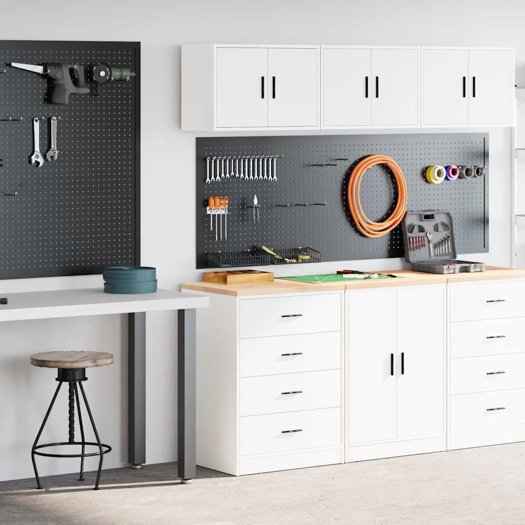Armários de garagem 2 pcs derivados de madeira branco