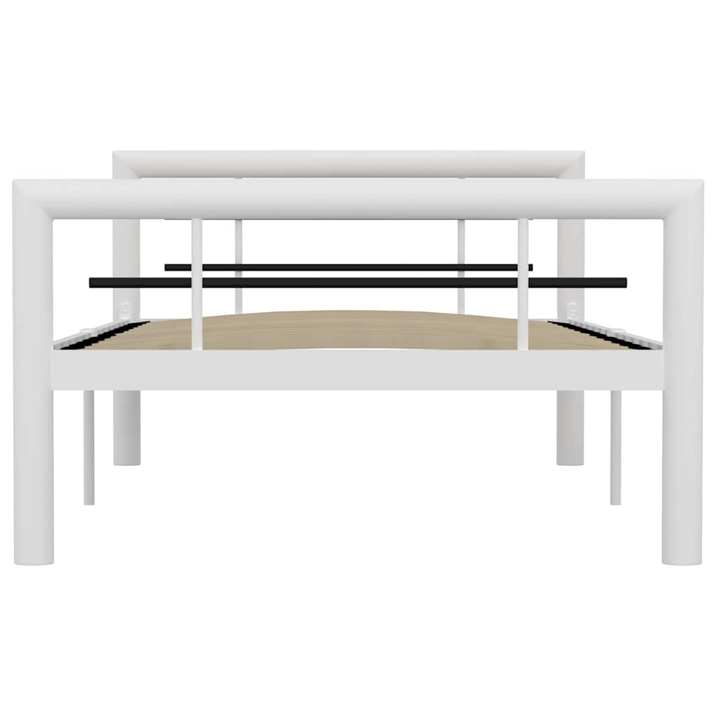 Estrutura de cama 100x200 cm metal branco e preto