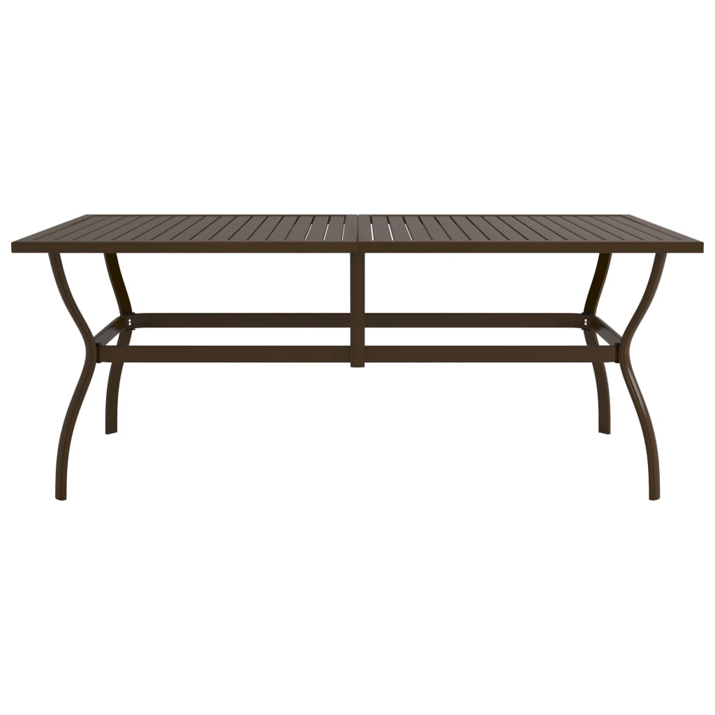 Mesa de jardim 190x80x72 cm aço castanho