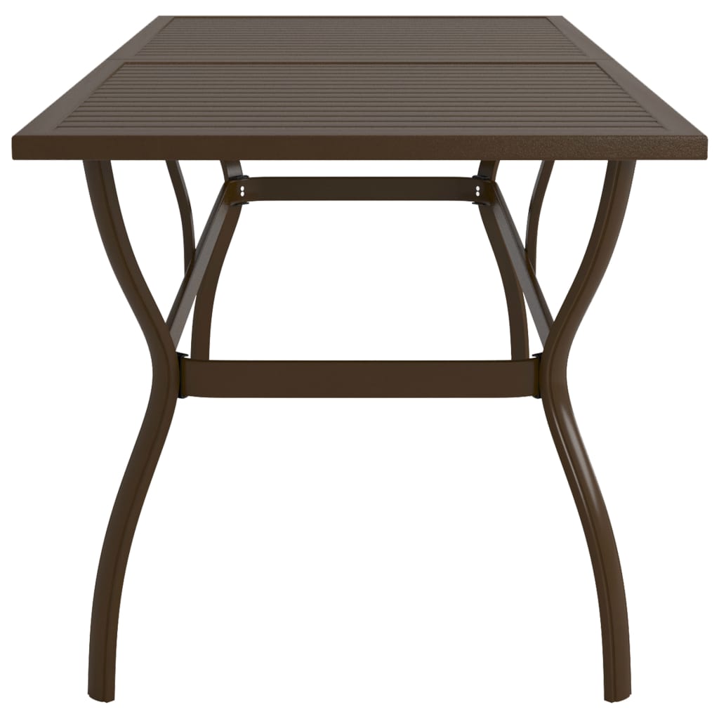 Mesa de jardim 190x80x72 cm aço castanho