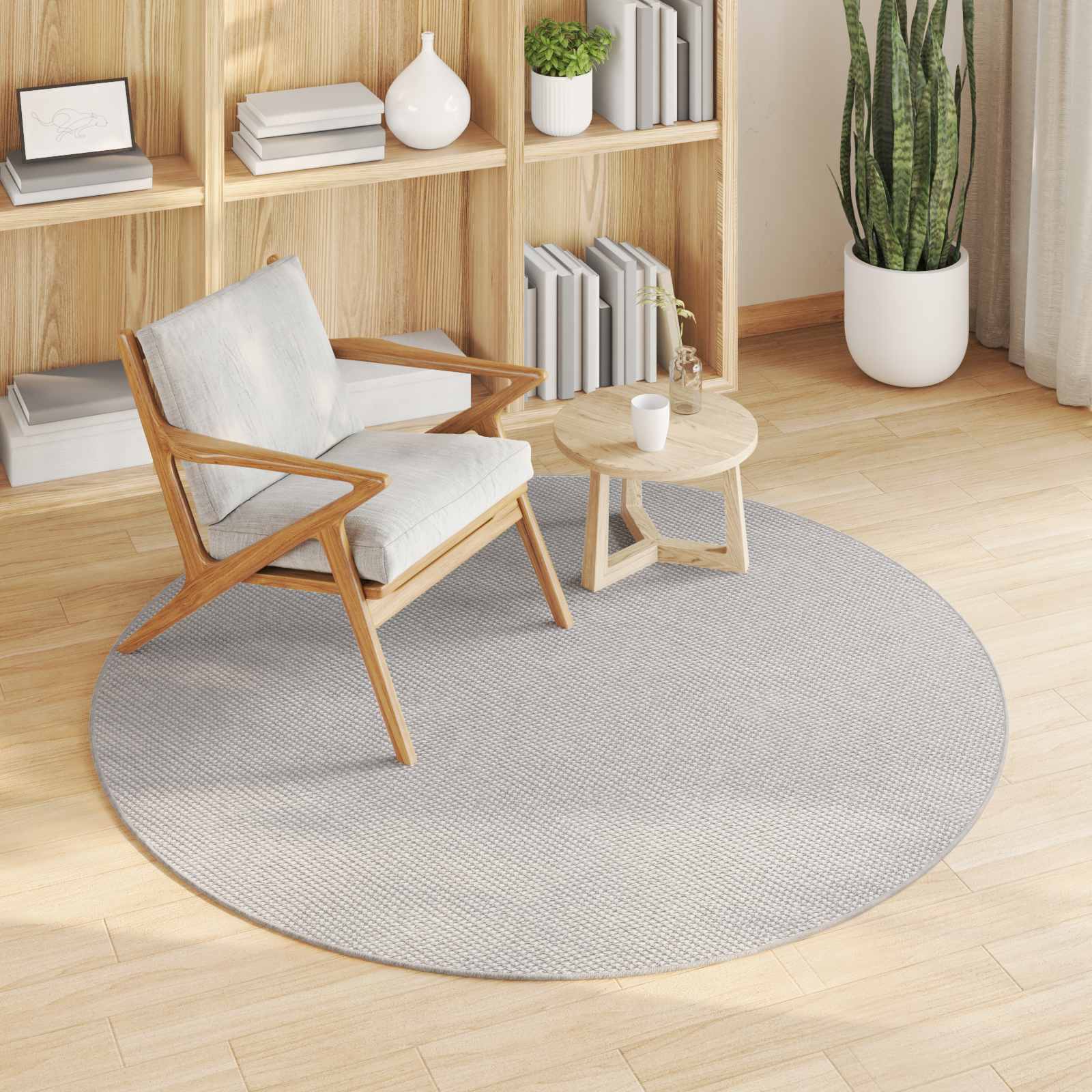 Tapetes de área redondo lugo creme e cinza ø 120 cm poliéster