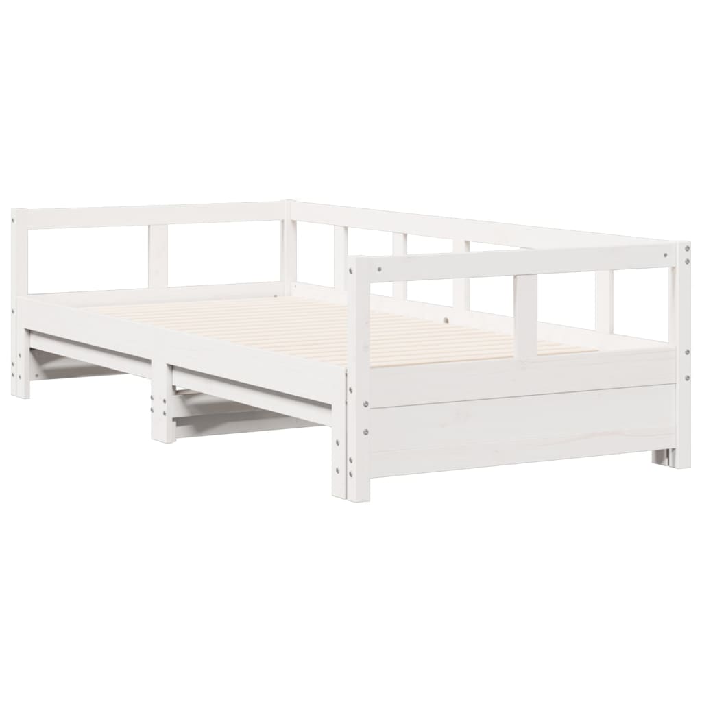 Sofá-cama sem colchão 90x200 cm madeira de pinho maciça branco