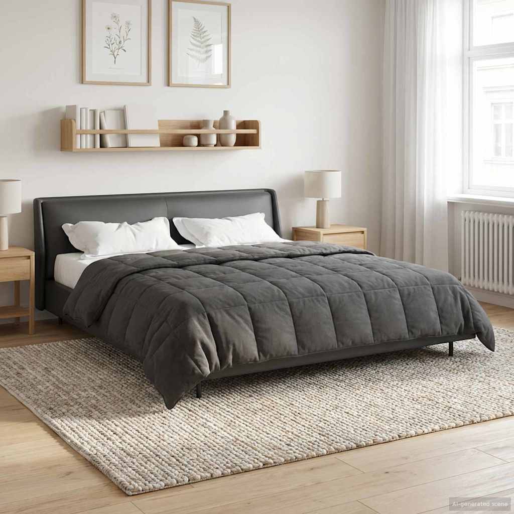 Duvet de ano inteiro colchonete antracite 220 x 260 cm