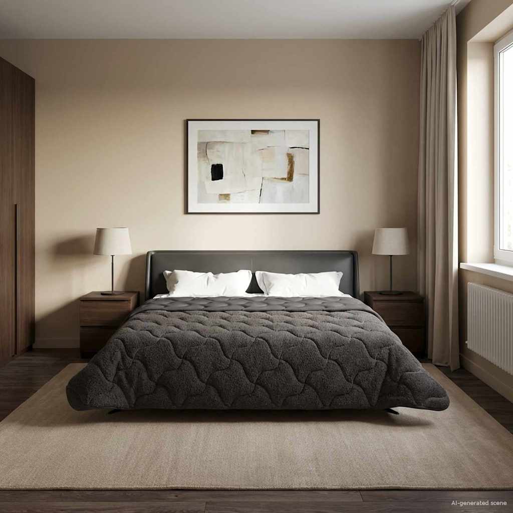 Duvet de ano inteiro colchonete antracite 220 x 260 cm