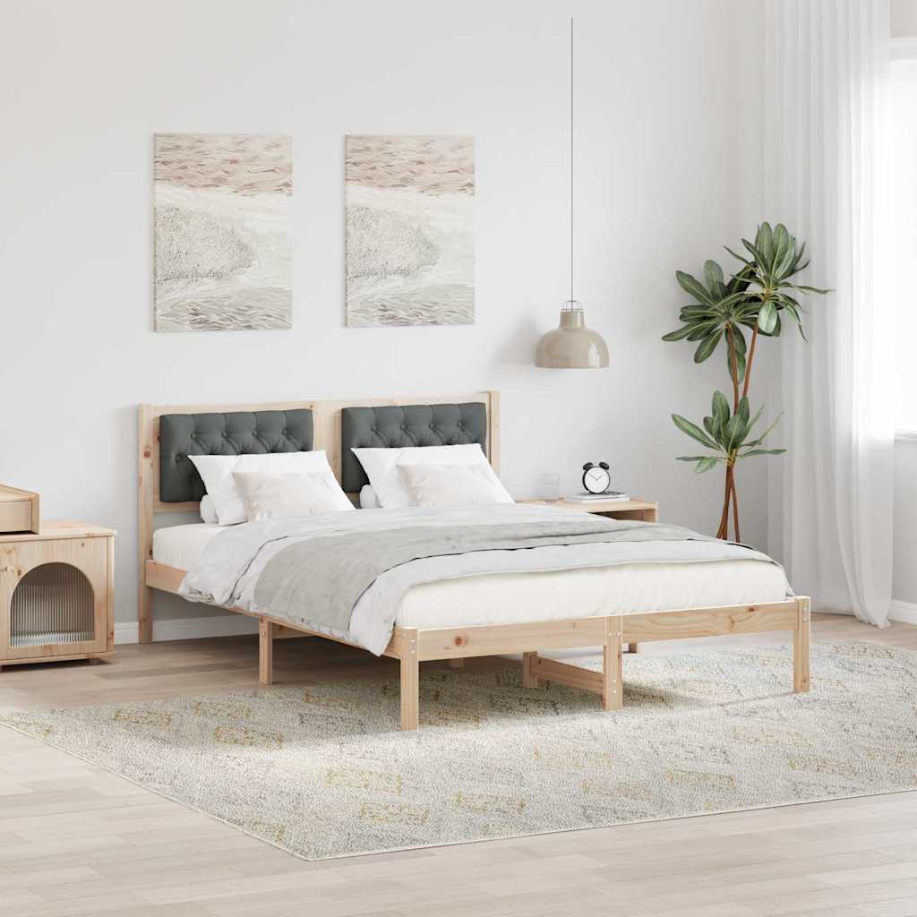 Estrutura da cama com cabeceira cinza escuro 150 x 200 cm