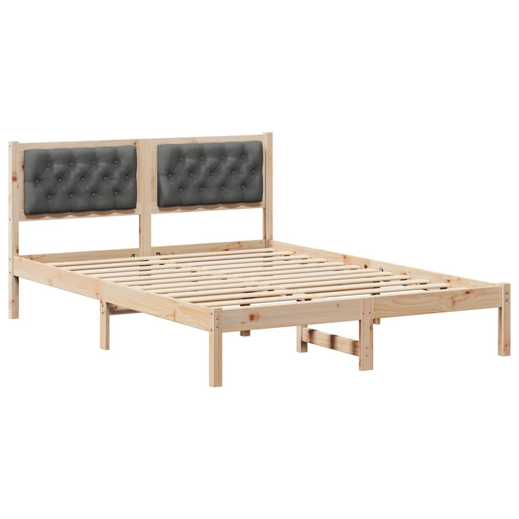 Estrutura da cama com cabeceira cinza escuro 150 x 200 cm